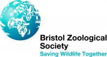 The Bristol Zoological Society logo - an image of a world where the shapes of continents are formed with images of animals