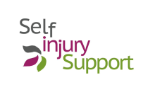 Close-up text of organisation's logo reading 'Self Injury Support'