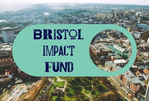 Bristol Impact Fund text with view over central Bristol