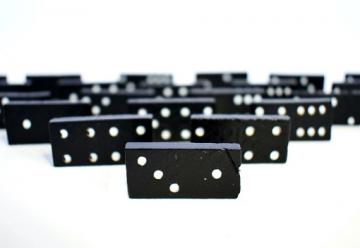 Dominos arranged in formation