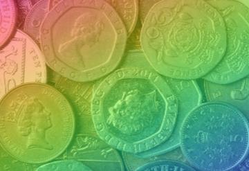 Rainbow filter on coins